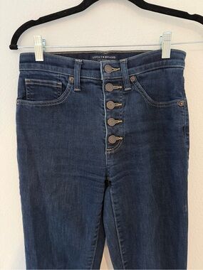 Lucky Brand Button-Fly Jeans in Dark Blue Denim